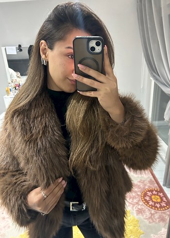 Kadın Kahverengi Kürklü Deri Ceket - Görsel 6