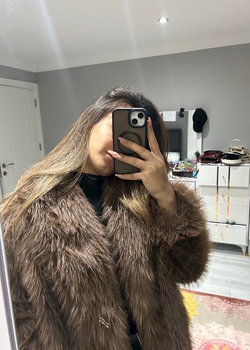 Kadın Kahverengi Kürklü Deri Ceket - Görsel 8