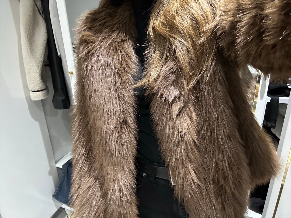 Kadın Kahverengi Kürklü Deri Ceket - Görsel 2