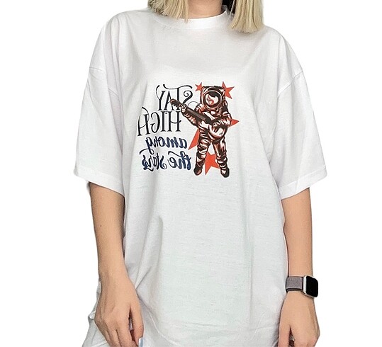 Yazılı Baskılı oversize unisex tshirt