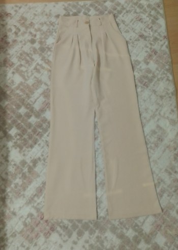 Bej Midi Kadın Kumaş Pantolon - Görsel 5