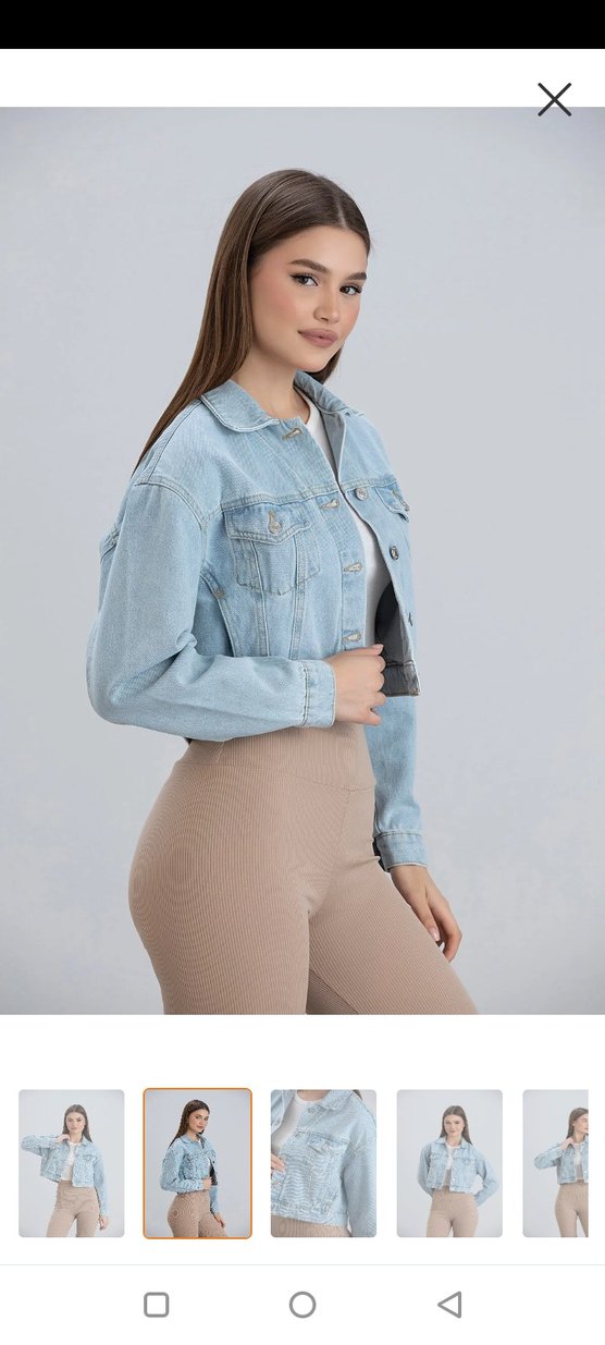 Açık Mavi Kısa Denim Ceket - Görsel 2