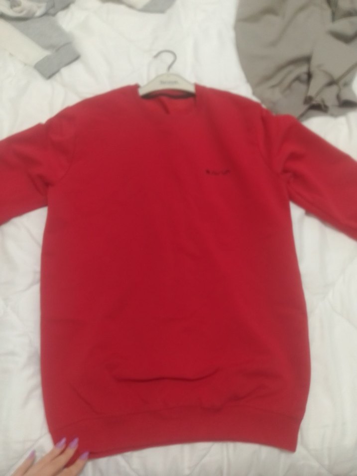 Kırmızı Erkek Bisiklet Yaka Uzun Kollu Kazak - Görsel 5