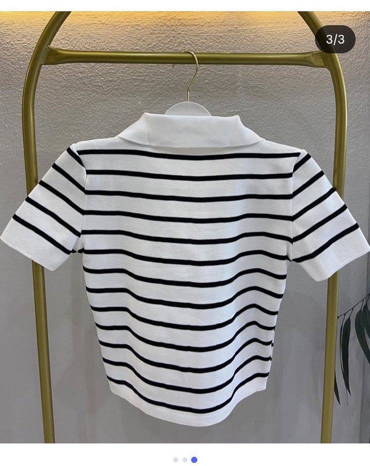 Çizgili Mini Polo Tişört - Görsel 4