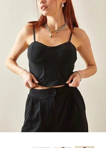 Kadın siyah  Mini Pamuklu Strappy Büstiyer - Görsel 2