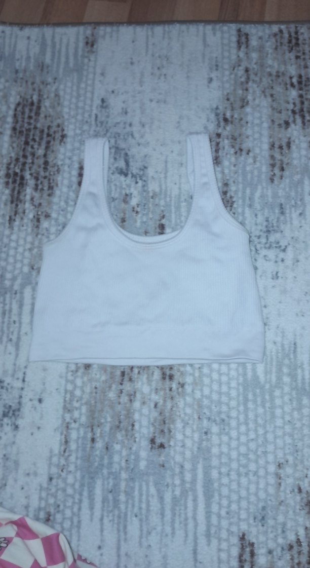 Beyaz Kadın Atlet Crop Top - Görsel 3