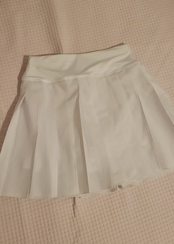 Beyaz Pilili Midi Mini Etek - Görsel 2