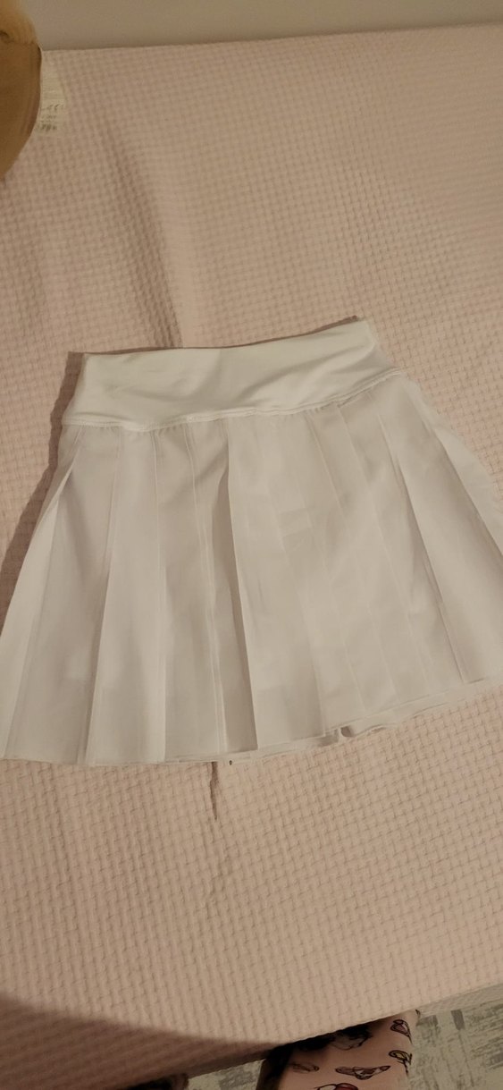 Beyaz Pilili Midi Mini Etek - Görsel 2