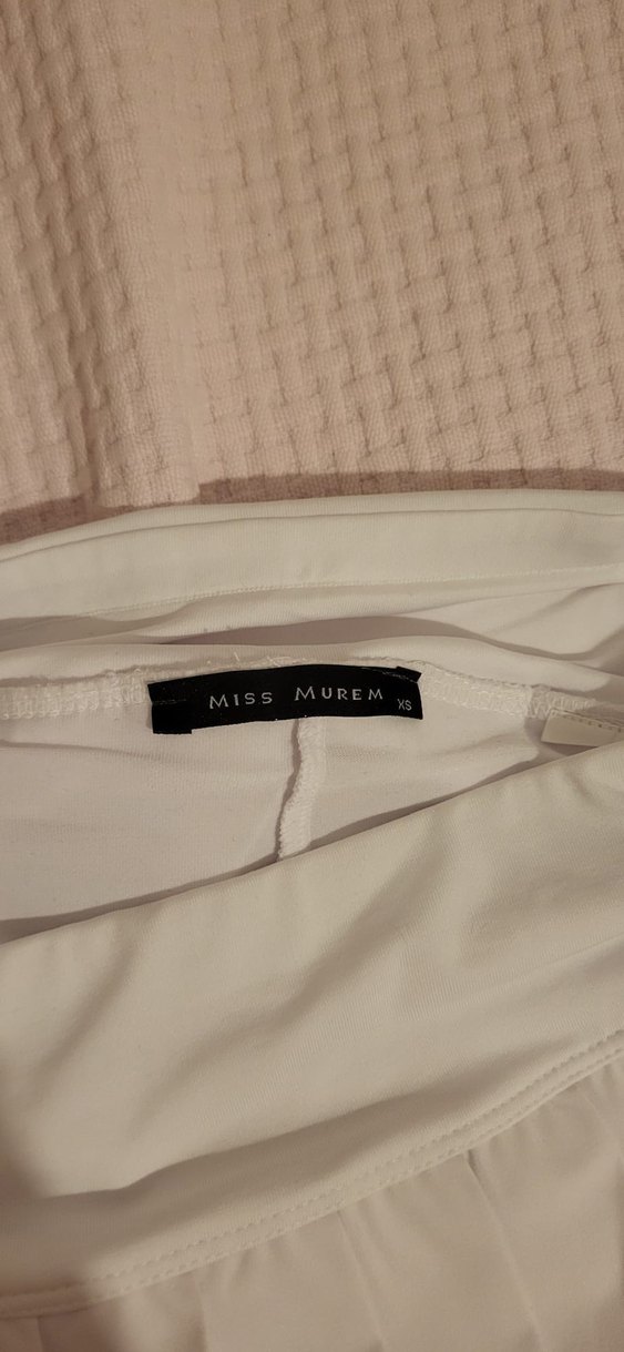 Beyaz Pilili Midi Mini Etek - Görsel 3