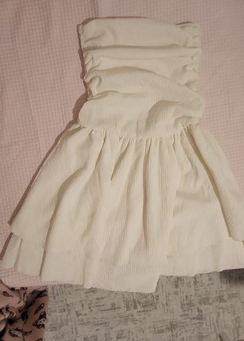 Beyaz Midi elbise - Görsel 3