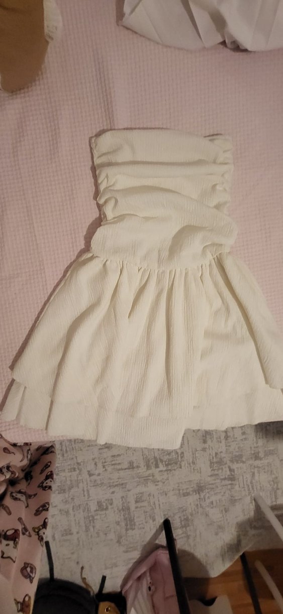 Beyaz Midi elbise - Görsel 3