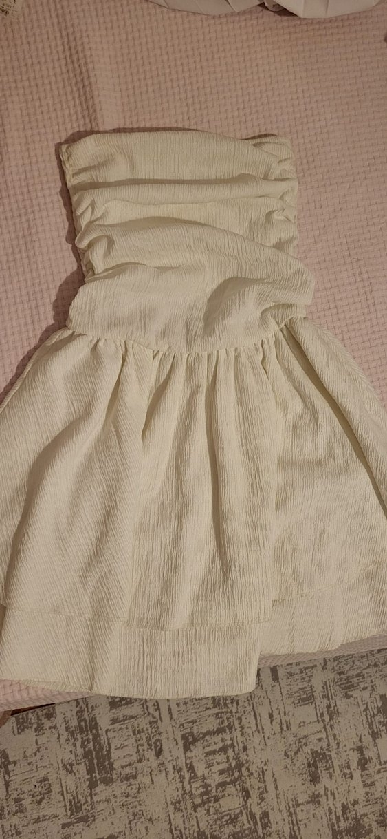 Beyaz Midi elbise - Görsel 2