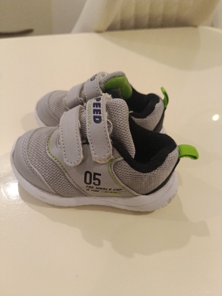 Gri Erkek Çocuk Spor Ayakkabı Velcro - Görsel 3