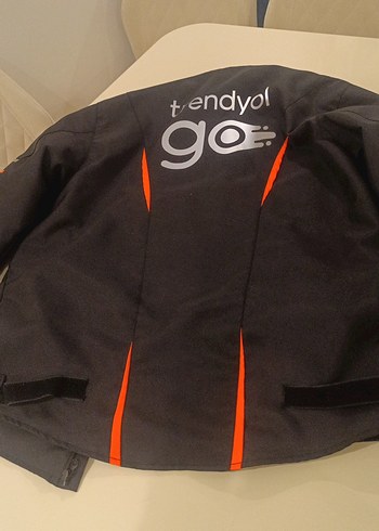 Erkek Siyah Biker Mont Velcro Detaylı kurye mont - Görsel 5