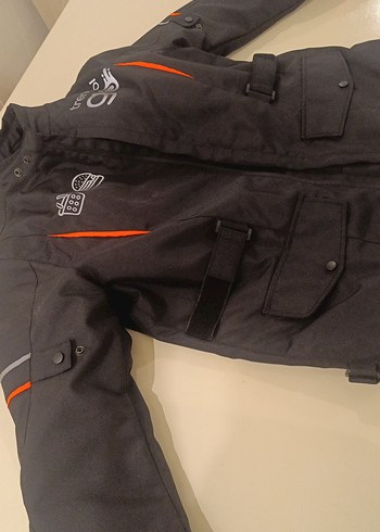 Erkek Siyah Biker Mont Velcro Detaylı kurye mont - Görsel 2