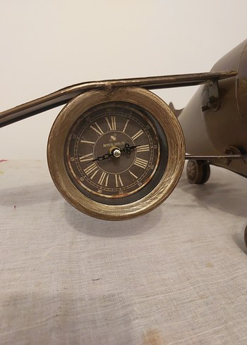 Kahverengi Uçak Tasarımlı Masa Saati - Görsel 2