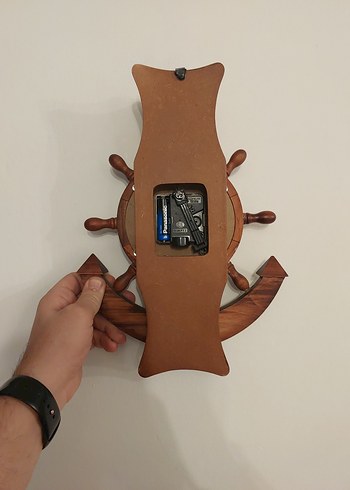 Ahşap Dümen Duvar Saati - Görsel 8