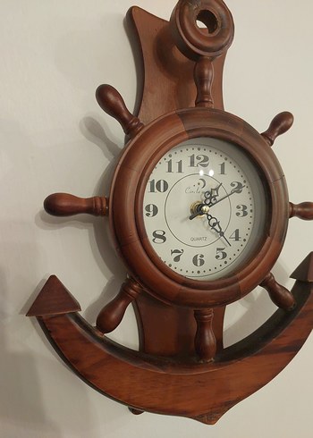 Ahşap Dümen Duvar Saati - Görsel 3