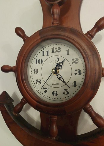 Ahşap Dümen Duvar Saati - Görsel 2