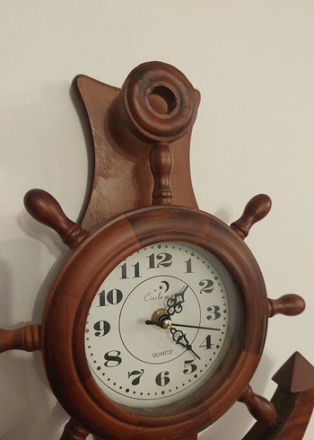 Ahşap Dümen Duvar Saati - Görsel 4