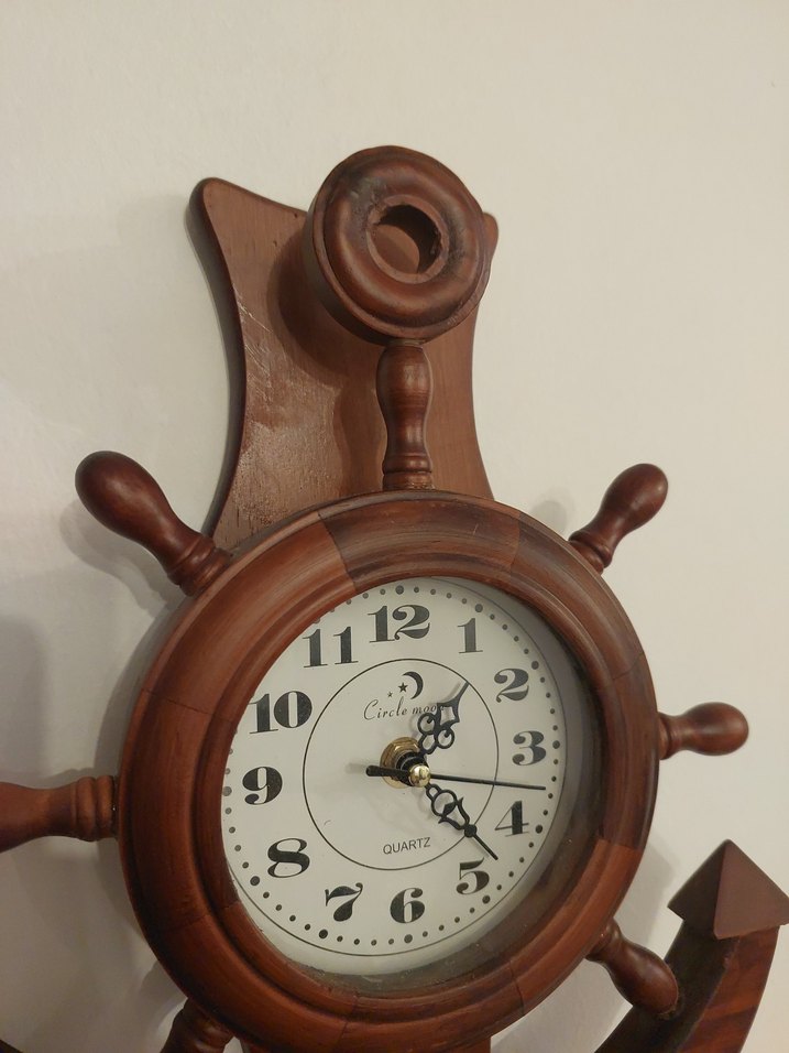 Ahşap Dümen Duvar Saati - Görsel 4