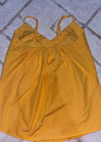 Sarı Düğmeli V Yaka Kadın Atlet ve kumaş sortlu takım - Görsel 2