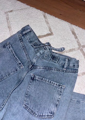 Açık Mavi Kadın Arkası Tokalı Beggy Jean Kot Pantolon - Görsel 2