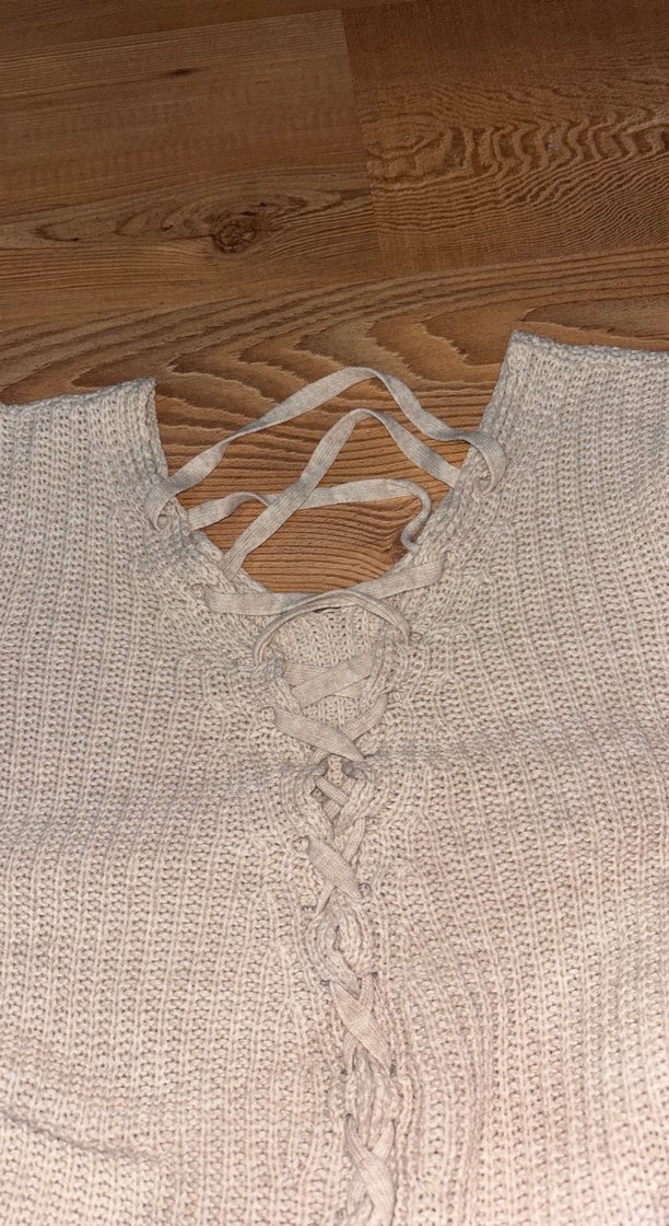 Bej Örgü Kadın Triko - Görsel 3