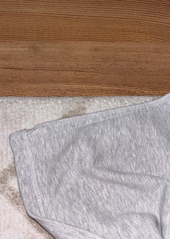 Gri Kısa Kollu Kadın Tişört - Görsel 4