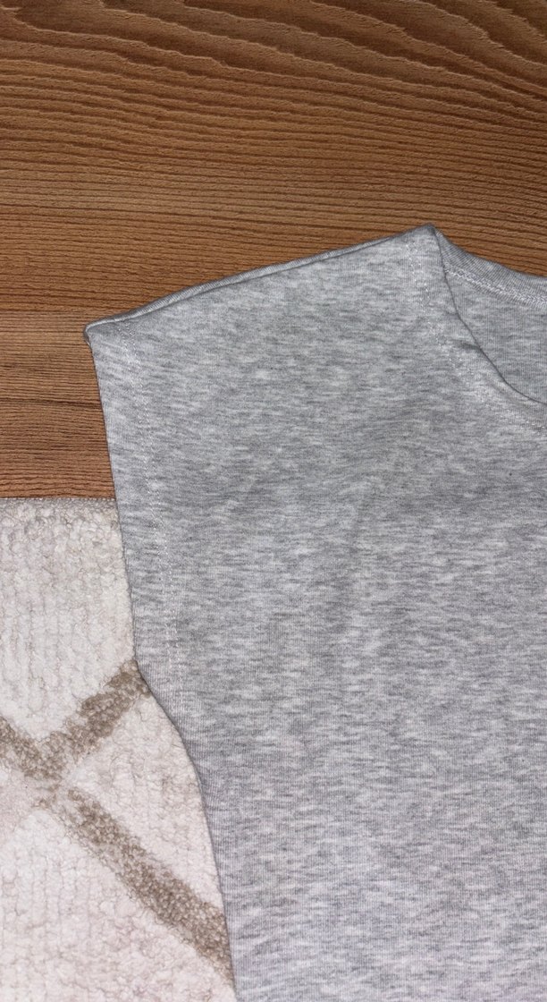 Gri Kısa Kollu Kadın Tişört - Görsel 2