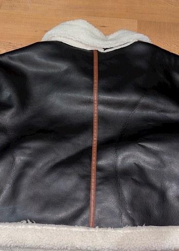 Kürk Detaylı Kahverengi Deri Kadın Kışlık Ceket - Görsel 3