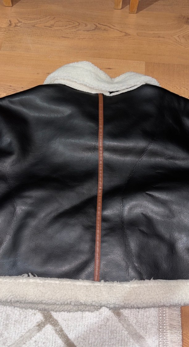 Kürk Detaylı Kahverengi Deri Kadın Kışlık Ceket - Görsel 3