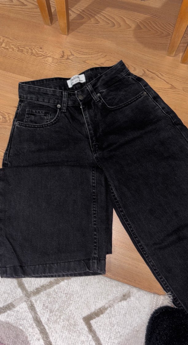 Kadın siyah Denim Rahat Kesim Jean - Görsel 4