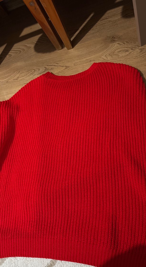 Kırmızı Örgü Kadın Kazak - Görsel 3