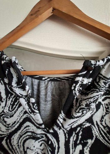 Balon kollu girdap desenli mini elbise - Görsel 9