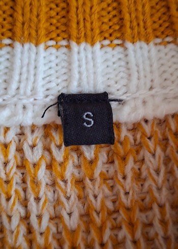 Sarı V Yakalı Örgü Kadın Süveter - Görsel 7