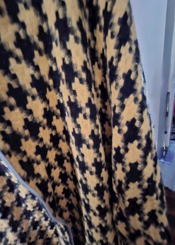 Sarı Desenli Uzun fermuarli Kadın Kap - Görsel 8