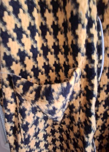 Sarı Desenli Uzun fermuarli Kadın Kap - Görsel 7