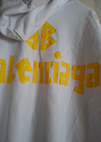 Balenciaga Beyaz Kapüşonlu Sweatshirt - Görsel 7