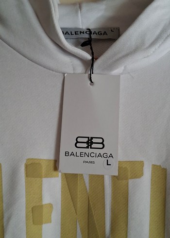 Balenciaga Beyaz Kapüşonlu Sweatshirt - Görsel 5