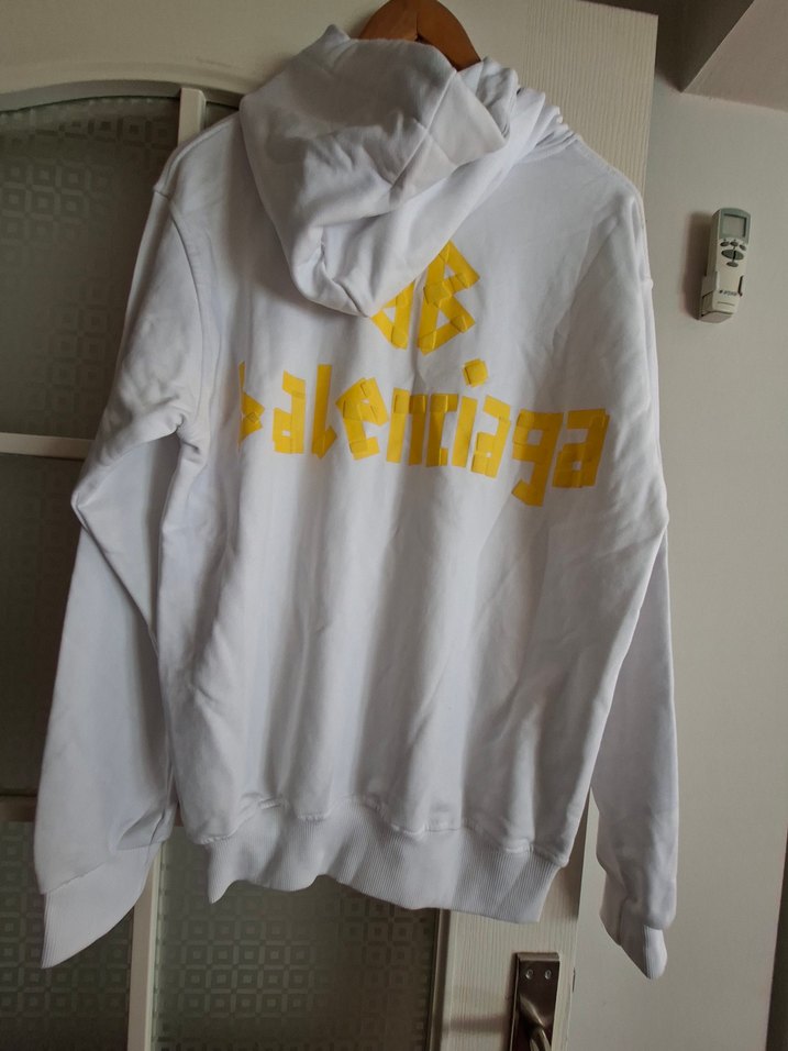 Balenciaga Beyaz Kapüşonlu Sweatshirt - Görsel 2