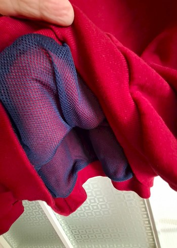 Koyu Kırmızı Kapüşonlu Oversize Sweatshirt - Görsel 8