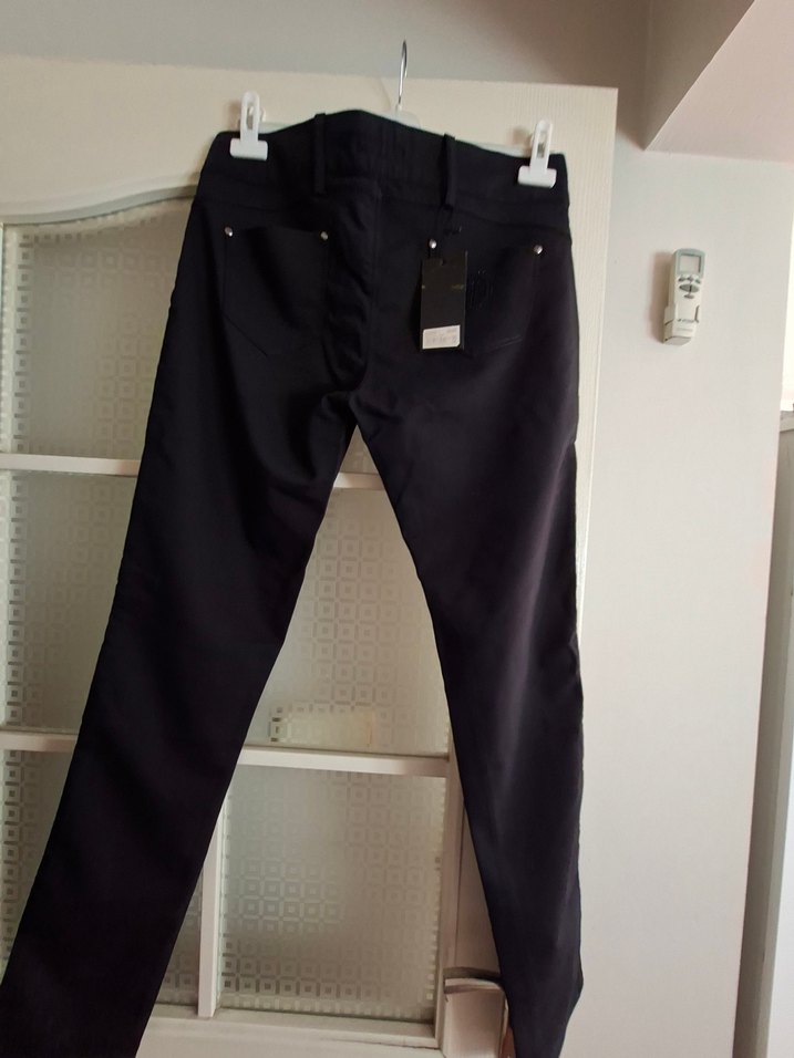 Düğmeli Siyah orjinal Kadın Denim Pantolon - Görsel 2