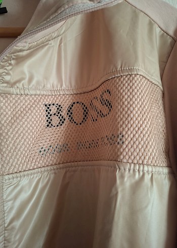 Bej BOSS erkek Fermuarlı Spor sweatshirt unisek - Görsel 5