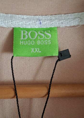 Bej BOSS erkek Fermuarlı Spor sweatshirt unisek - Görsel 4