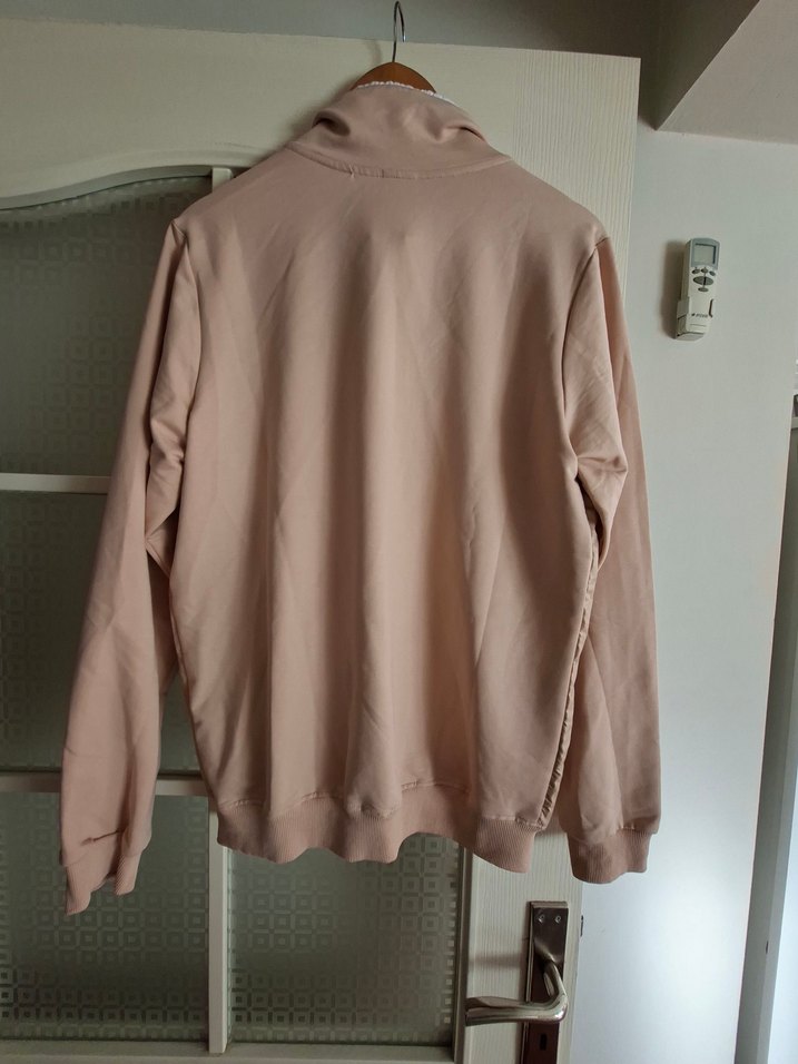 Bej BOSS erkek Fermuarlı Spor sweatshirt unisek - Görsel 2