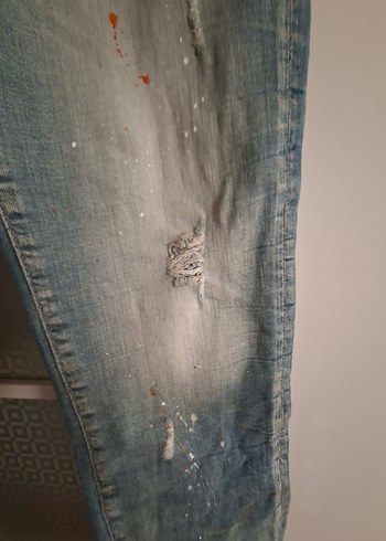 Gri Baskılı Rahat Kesim Erkek Denim Pantolon - Görsel 6