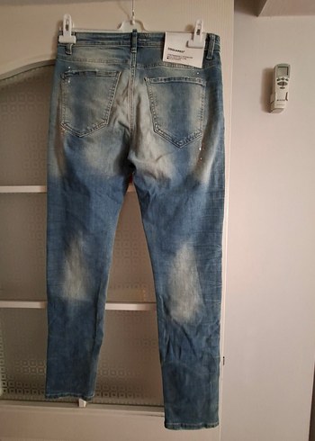 Gri Baskılı Rahat Kesim Erkek Denim Pantolon - Görsel 2