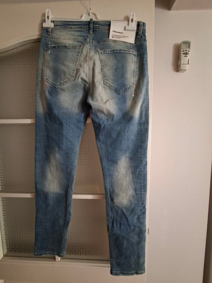 Gri Baskılı Rahat Kesim Erkek Denim Pantolon - Görsel 2