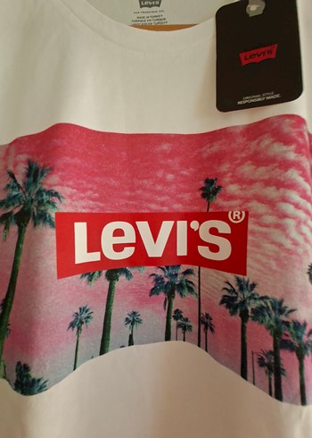 Levi's Beyaz Baskılı Erkek Tişört unisek - Görsel 4